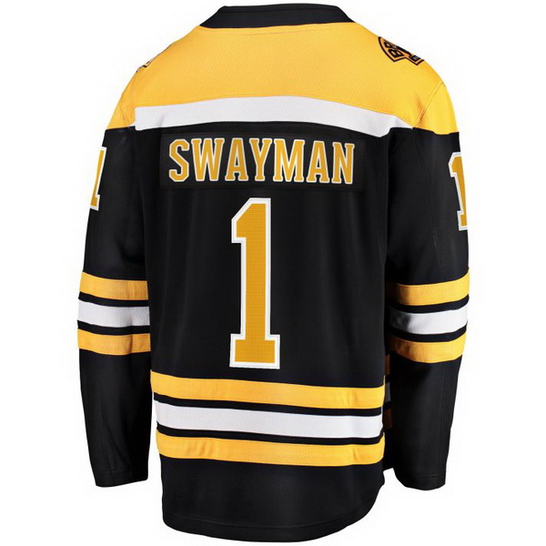 Jeremy Swayman Home #1 Black Men's Hockey Jersey