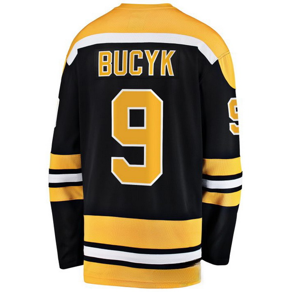 John Bucyk Home #9 Black Men's Vintage Hockey Jersey