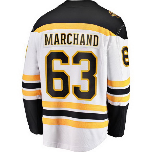 Brad Marchand Away #63 White Men's Hockey Jersey