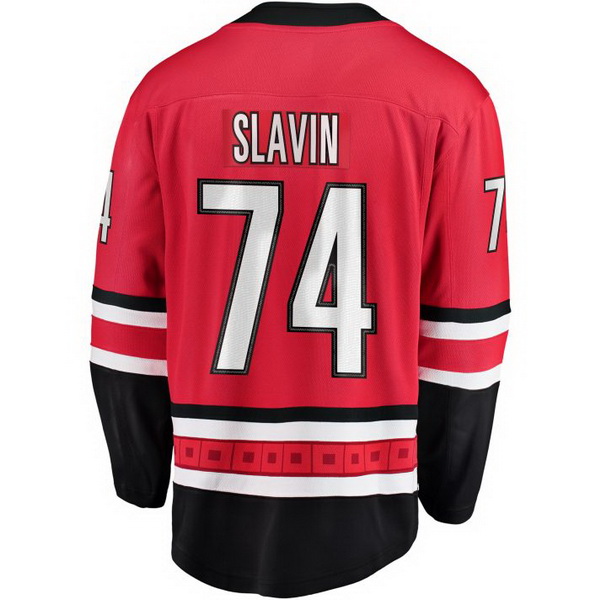 Jaccob Slavin Home #74 Red Men's Hockey Jersey