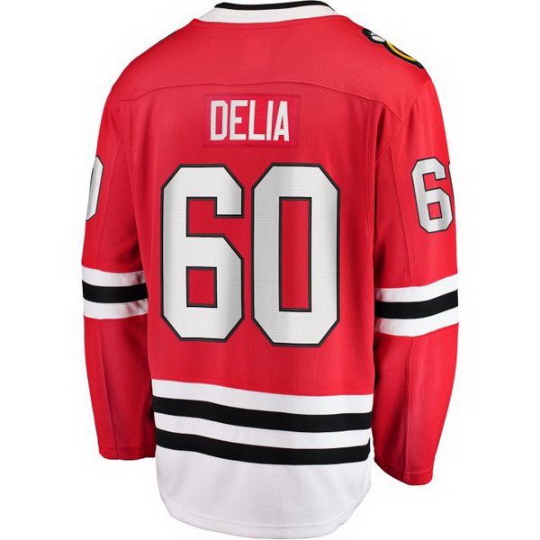 Collin Delia Home #60 Red Men's Hockey Jersey