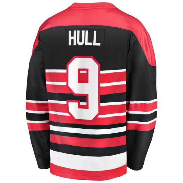 Bobby Hull #9 Red/Black Men's Hockey Jersey