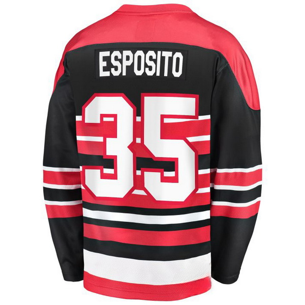 Tony Esposito #35 Red/Black Men's Hockey Jersey