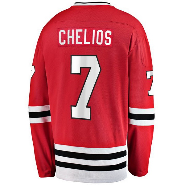 Chris Chelios Home #7 Red Men's Hockey Jersey