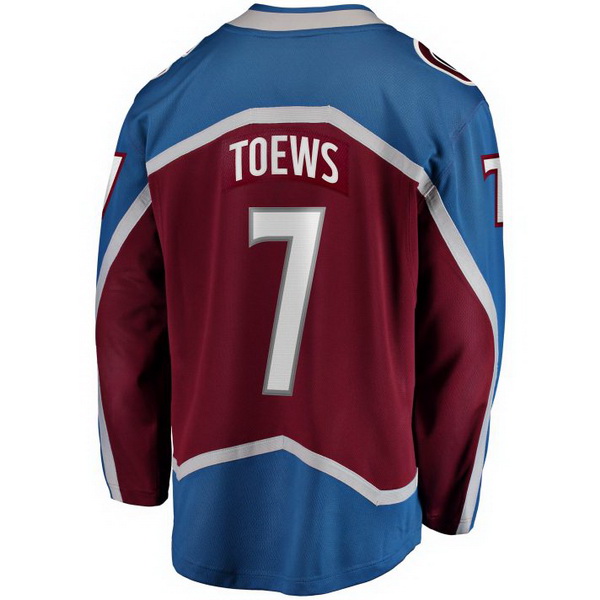 Devon Toews Home #7 Burgundy Men's Hockey Jersey