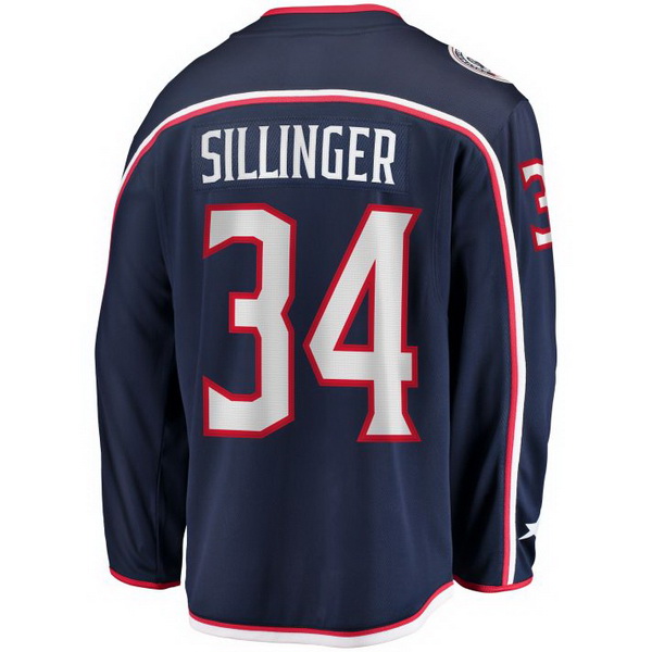 Cole Sillinger Home #34 Navy Men's Hockey Jersey