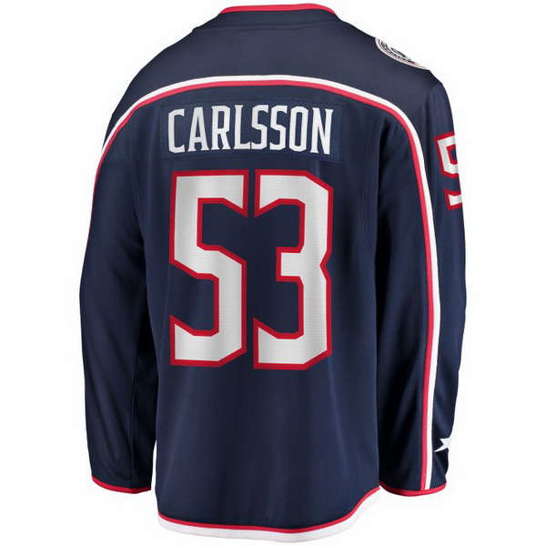 Gabriel Carlsson Home #53 Navy Men's Hockey Jersey