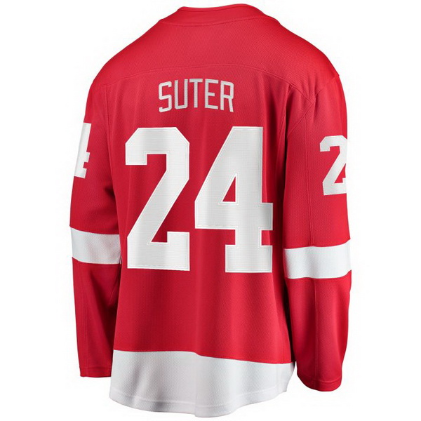 Pius Suter Home #24 Red Men's Hockey Jersey