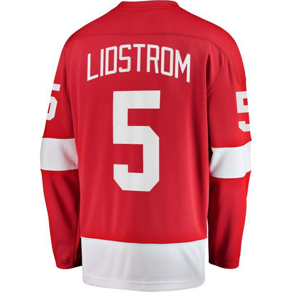 Nicklas Lidstrom Home #5 Red Men's Vintage Hockey Jersey