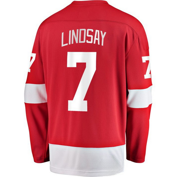 Ted Lindsay Home #7 Red Men's Vintage Hockey Jersey