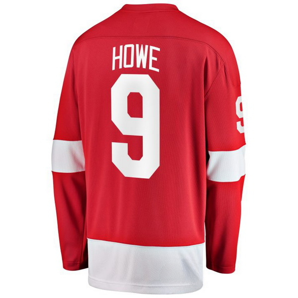 Gordie Howe Home #9 Red Men's Vintage Hockey Jersey