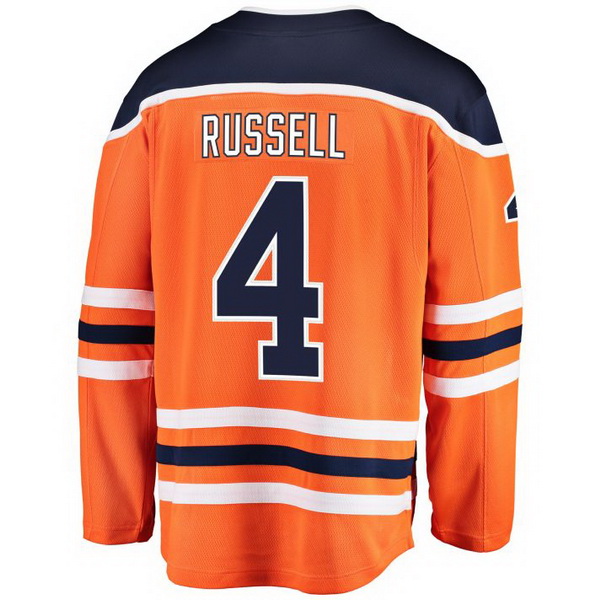 Kris Russell Home #4 Orange Men's Hockey Jersey