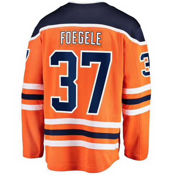 Warren Foegele Home #37 Orange Men's Hockey Jersey