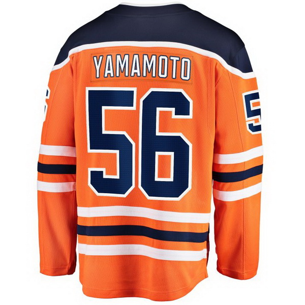 Kailer Yamamoto Home #56 Orange Men's Hockey Jersey