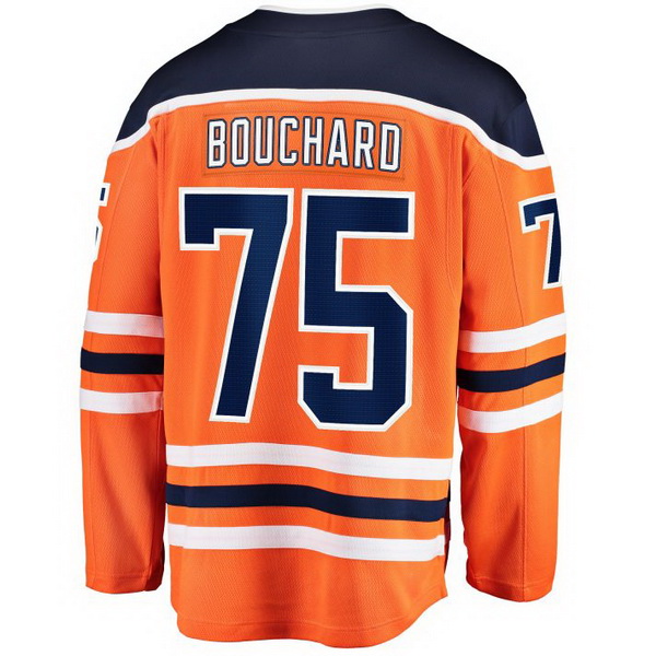 Evan Bouchard Home #75 Orange Men's Hockey Jersey