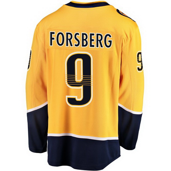 Filip Forsberg Home #9 Gold Men's Hockey Jersey