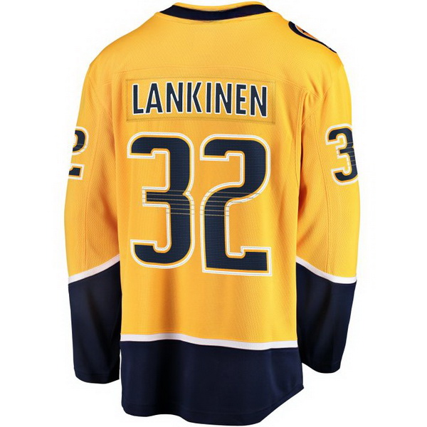 Kevin Lankinen Home #32 Gold Men's Hockey Jersey