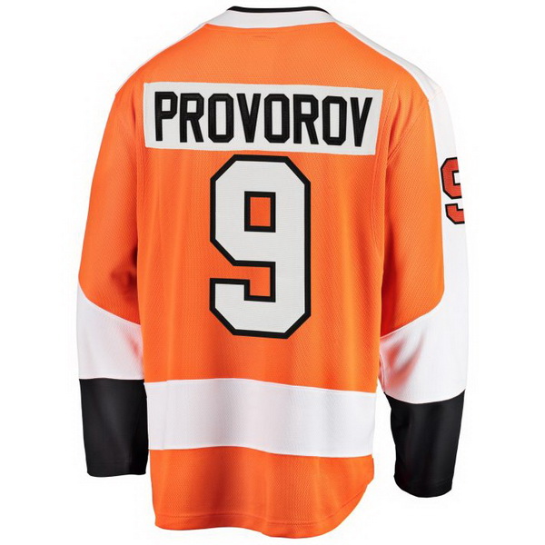 Ivan Provorov Home #9 Orange Men's Hockey Jersey