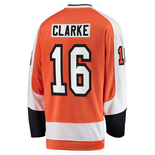 Bobby Clarke Home #16 Orange Men's Vintage Hockey Jersey