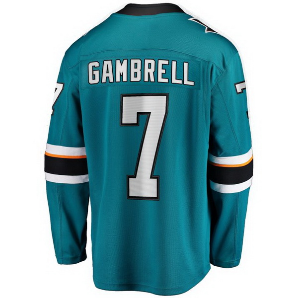 Dylan Gambrell Home #7 Teal Men's Hockey Jersey