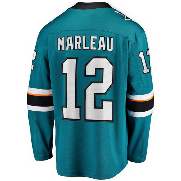 Patrick Marleau Home #12 Teal Men's Hockey Jersey