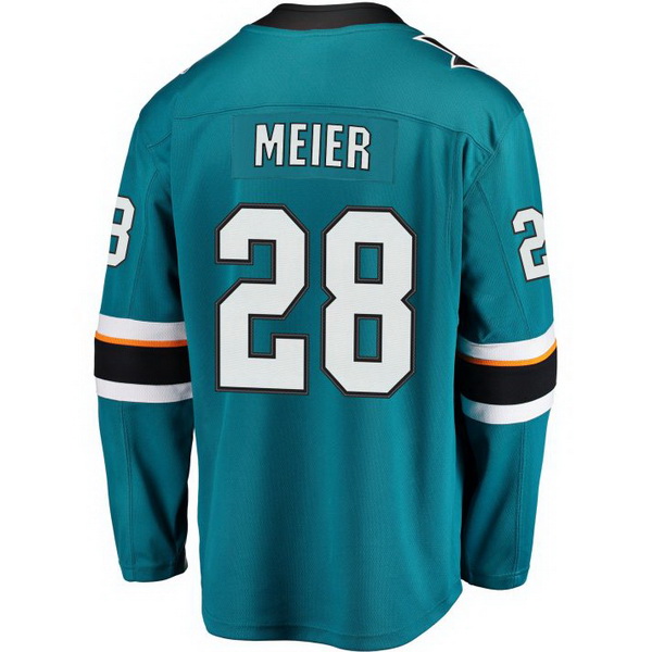 Timo Meier Home #28 Teal Men's Hockey Jersey