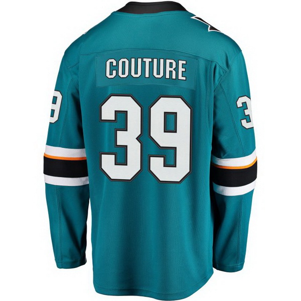 Logan Couture Home #39 Teal Men's Hockey Jersey