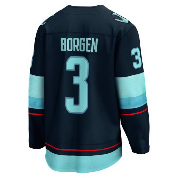 Will Borgen Home #3 Deep Sea Blue Men's Hockey Jersey