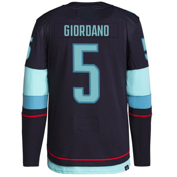 Mark Giordano Home #5 Deep Sea Blue Men's Hockey Jersey