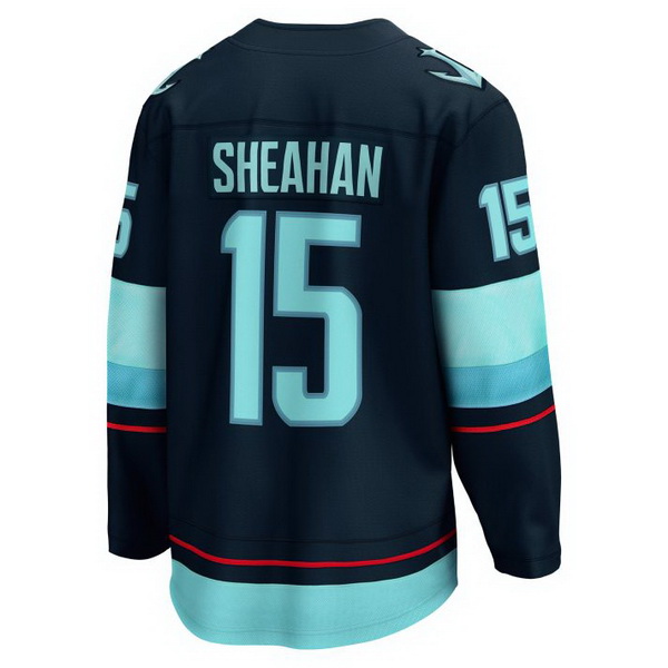 Riley Sheahan Home #15 Deep Sea Blue Men's Hockey Jersey