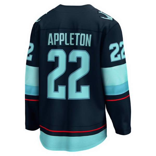 Mason Appleton Home #22 Deep Sea Blue Men's Hockey Jersey