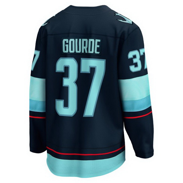 Yanni Gourde Home #37 Deep Sea Blue Men's Hockey Jersey