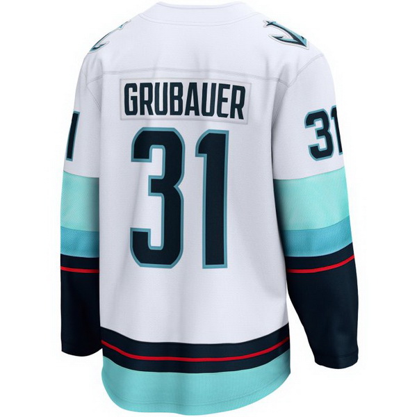 Philipp Grubauer Away #31 White Men's Hockey Jersey