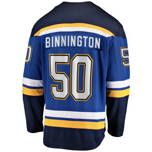 Jordan Binnington Home #50 Royal Men's Hockey Jersey