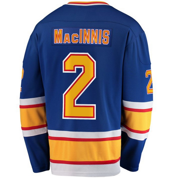 Al Macinnis #2 Blue Men's Vintage Hockey Jersey