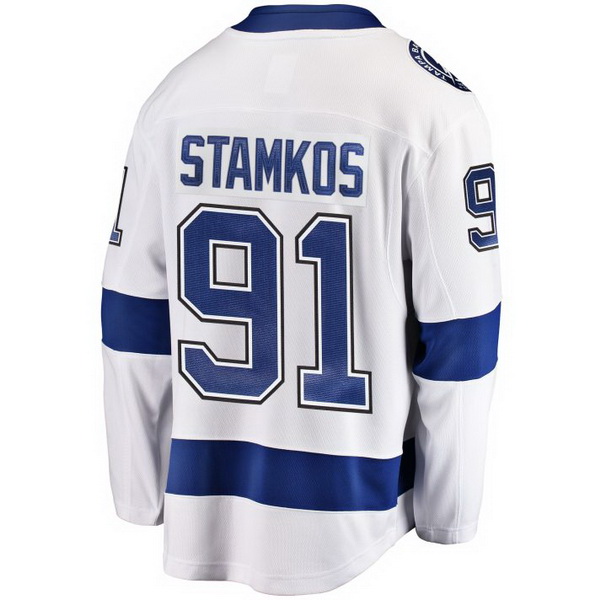 Steven Stamkos Away #91 White Men's Hockey Jersey