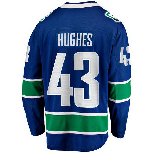 Quinn Hughes Home #43 Blue Men's Hockey Jersey