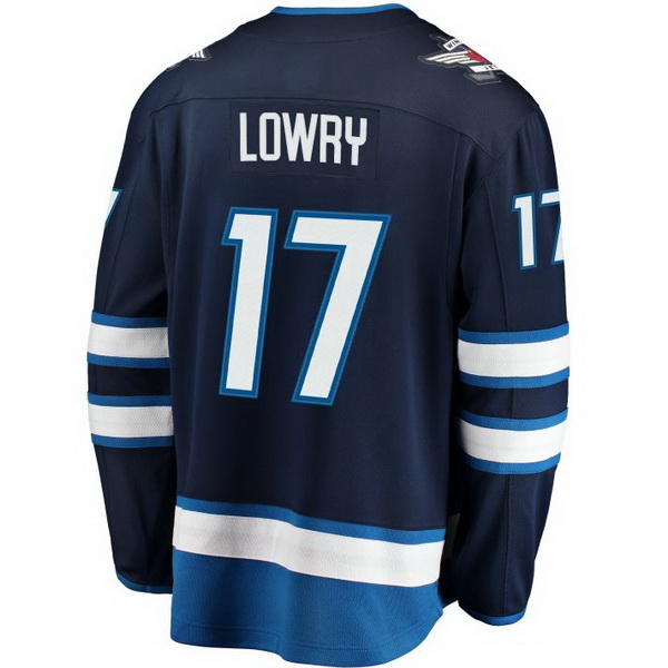 Adam Lowry Home #17 Navy Blue Men's Hockey Jersey