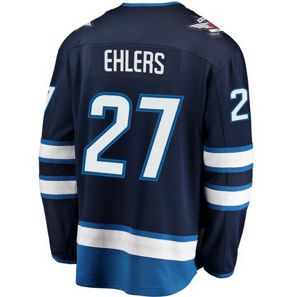 Nikolaj Ehlers Home #27 Navy Blue Men's Hockey Jersey