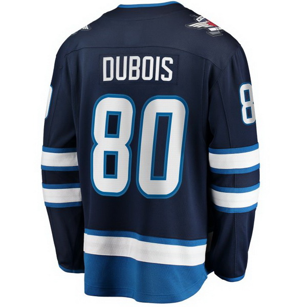 Luc Dubois Home #80 Navy Blue Men's Hockey Jersey