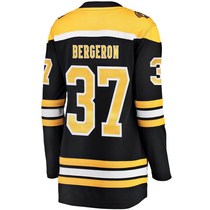 Patrice Bergeron Home #37 Black Women's Hockey Jersey