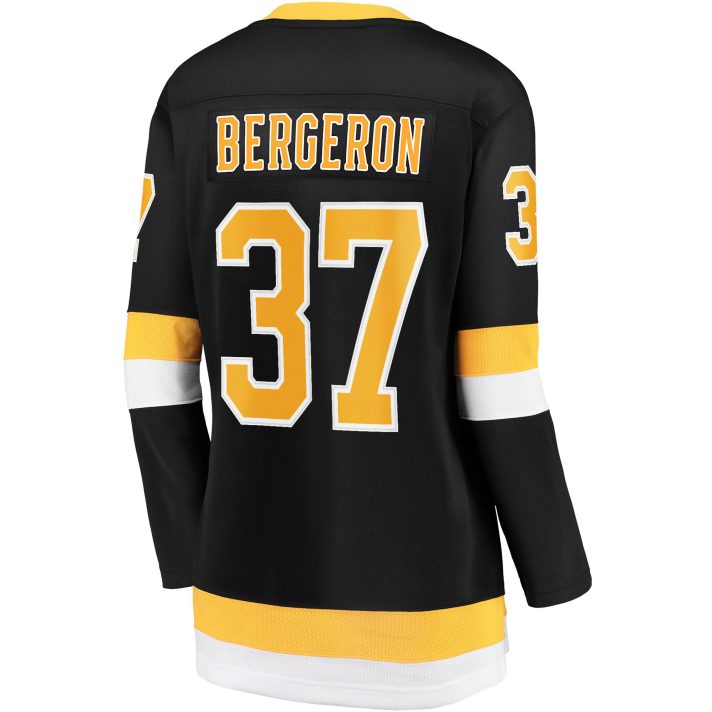 Patrice Bergeron Alternate #37 Black Women's Hockey Jersey