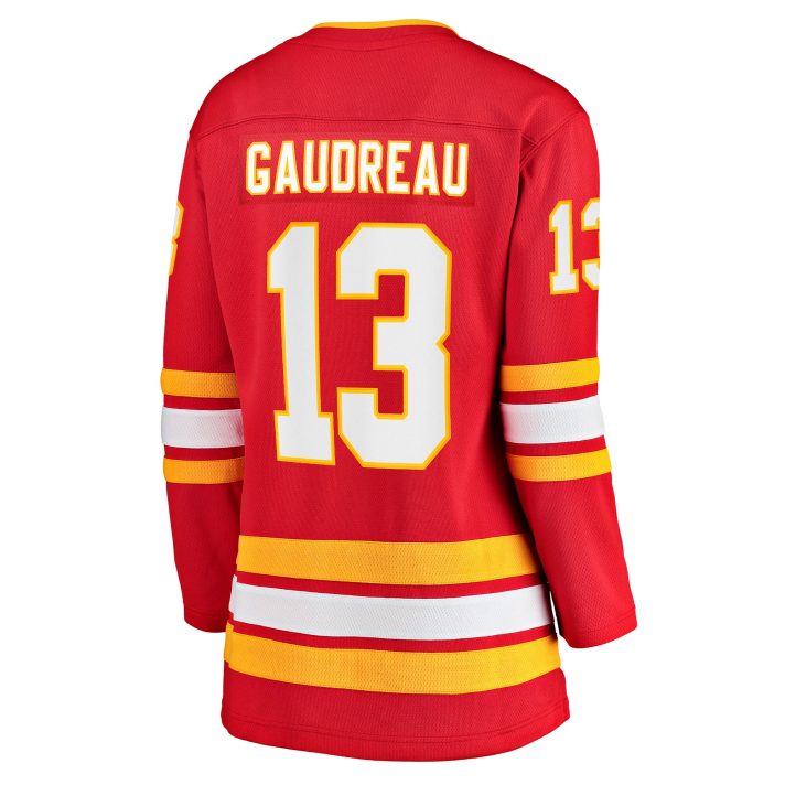 Johnny Gaudreau Home #13 Red Women's Hockey Jersey