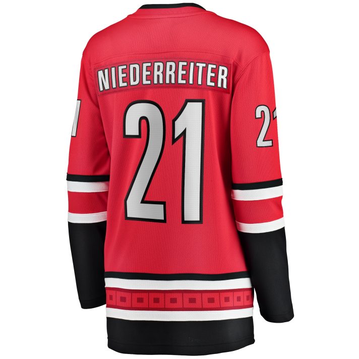 Nino Niederreiter Home #21 Red Women's Hockey Jersey