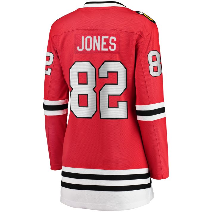 Caleb Jones Home #82 Red Women's Hockey Jersey