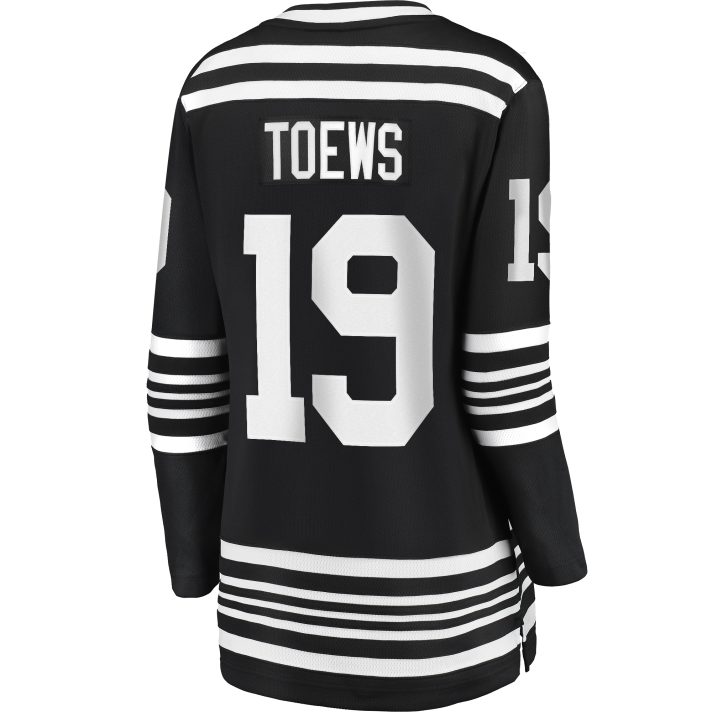 Jonathan Toews Alternate #19 Black Women's Hockey Jersey