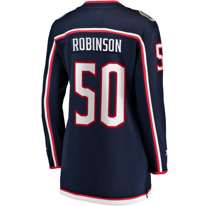 Eric Robinson Home #50 Navy Women's Hockey Jersey