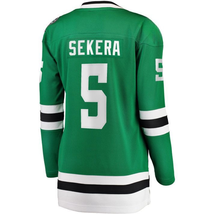 Andrej Sekera Home #5 Green Women's Hockey Jersey