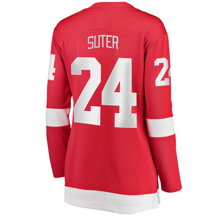 Pius Suter Home #24 Red Women's Hockey Jersey