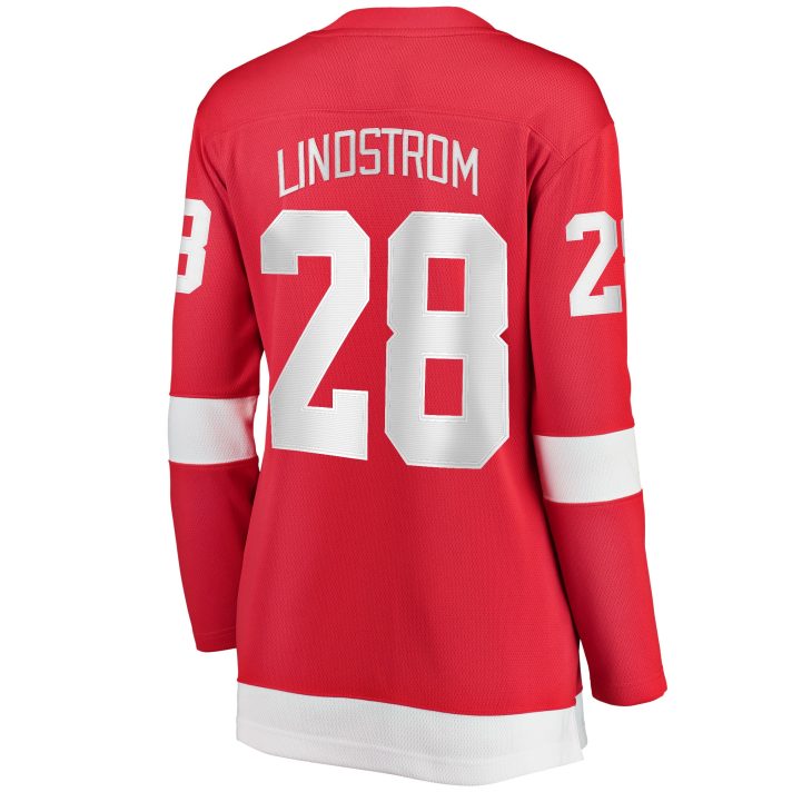 Gustav Lindstrom Home #28 Red Women's Hockey Jersey